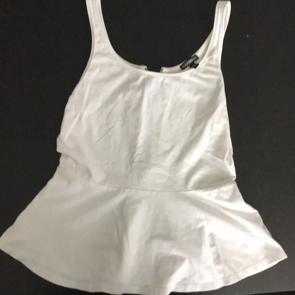 White peplum tank
